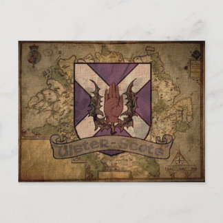 Ulster Scots antique map postcard