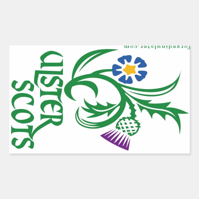 Ulster-Scots flax & thistle design Sticker (Front)