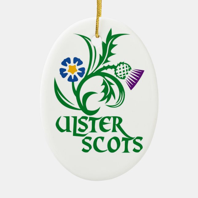Ulster Scots (Scots-Irish) design. Ceramic Ornament (Front)