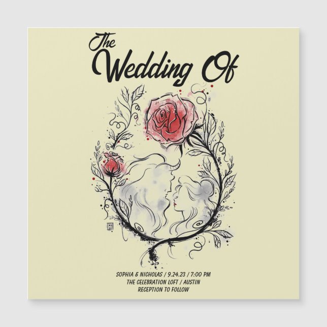 Ultil The Last Petal Falls Wedding Magnetic Invitation (Front)