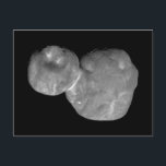 Ultima Thule Arrokoth Kuiper Belt Object Postcard<br><div class="desc">Ultima Thule or Kuiper Belt Object 2014 MU69 is the ancient orbiting the Sun far beyond the orbit of Pluto. It was visited on January 1, 2019 by NASA’s New Horizons spacecraft, which took this black and white photograph just before the nearest encounter on the imaging flyby. Note the peanut...</div>