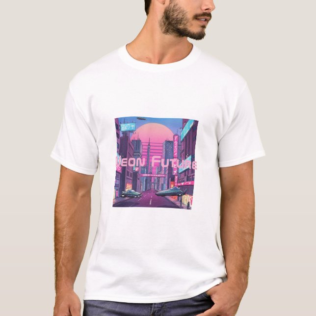 Ultimate 80s Retro Future T Shirt - Synthwave Neon (Front)
