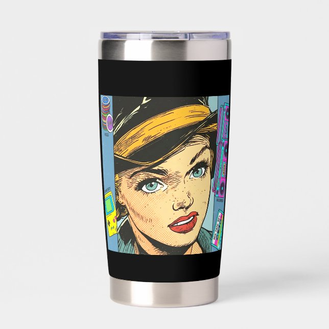 Ultimate 90s Nostalgia Pop Art Collage Insulated Tumbler (Front)