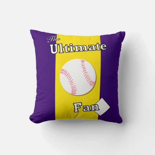 Ultimate Baseball Fan Amethyst Gold Sea Thieves Throw Pillow (Front)
