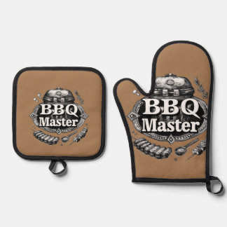 Ultimate BBQ Master Oven Mitt and Pot Holder Set