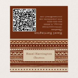 Ultimate Boho Folded Business Card QR Code 