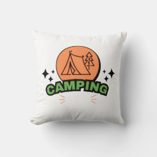 Ultimate Camping Adventure   Nature Escape & Outdo Throw Pillow