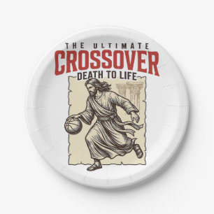 Ultimate Crossover Christian Basketball Vintage Paper Plate