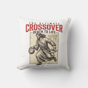 Ultimate Crossover Christian Basketball Vintage Throw Pillow