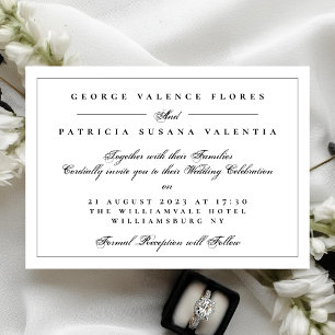 Ultimate Elegance Formal Calligraphy Wedding Invitation