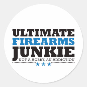 Ultimate Firearms Junkie - Blue Classic Round Sticker