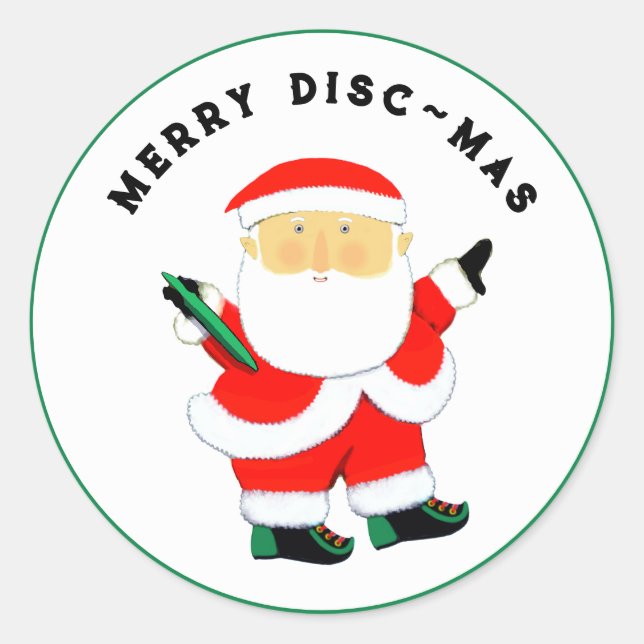 Ultimate Frisbee Christmas Classic Round Sticker (Front)