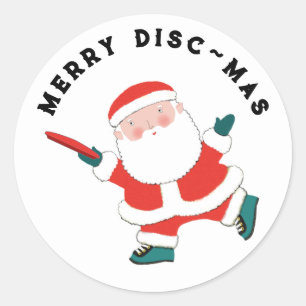 Ultimate Frisbee Christmas Classic Round Sticker