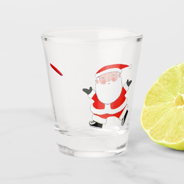 Ultimate Frisbee Christmas Shot Glass (Front)