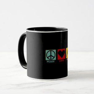 Ultimate Frisbee Discgolf Player Peace Love Retro Mug