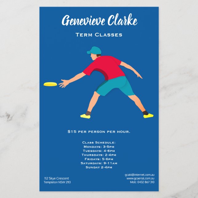 Ultimate Frisbee Flyer (Front)