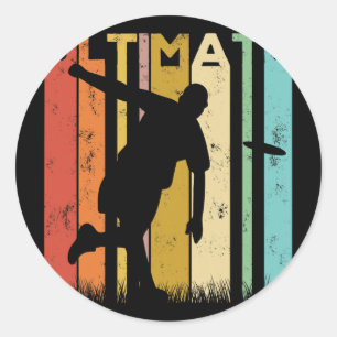 Ultimate Frisbee Frolf Disc Golf Player Flying Dis Classic Round Sticker