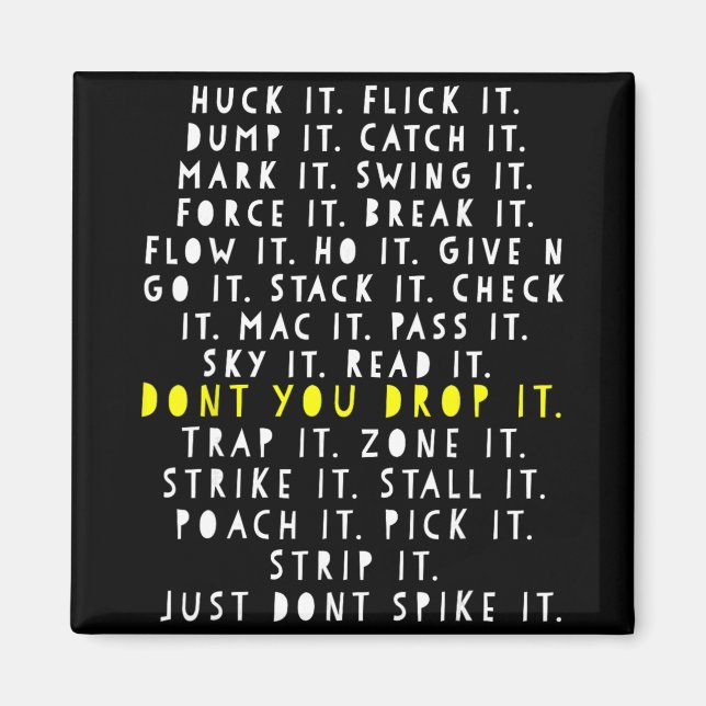 Ultimate Frisbee Game Language Frowler Disc Golf P Magnet (Front)