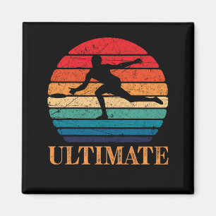 Ultimate Frisbee Retro Player Flying Disc Throwing Magnet