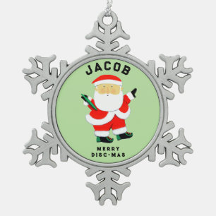 Ultimate Frisbee Snowflake Pewter Christmas Ornament