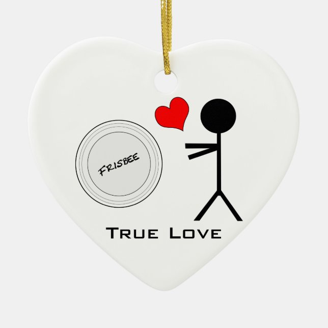 Ultimate Frisbee True Love Ceramic Ornament (Front)