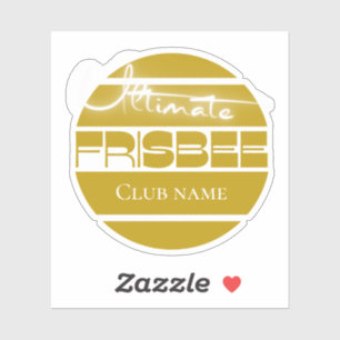 Ultimate Frisbee yellow Custom-Cut Vinyl Sticker