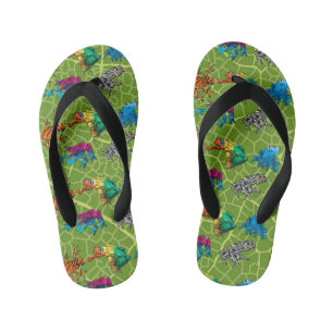 Ultimate Frog Guide - Six Raibow Frogs Kid's Flip Flops