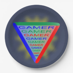 Ultimate Gamer 3 Gaming System Colors RGB Paper Plate
