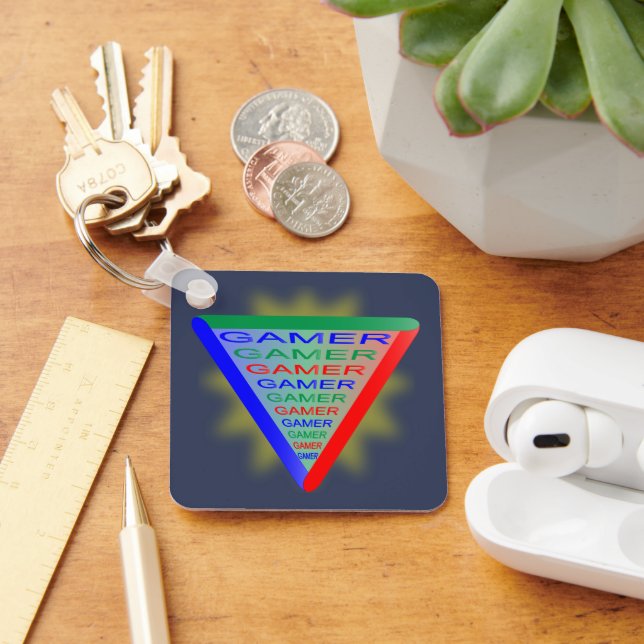 Ultimate Gamer 3 Gaming System Colours RGB Keychain (Desk)