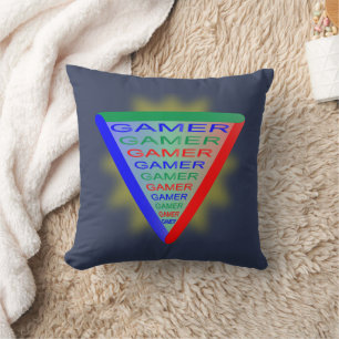 Ultimate Gamer 3 Gaming System Colours RGB Throw Pillow