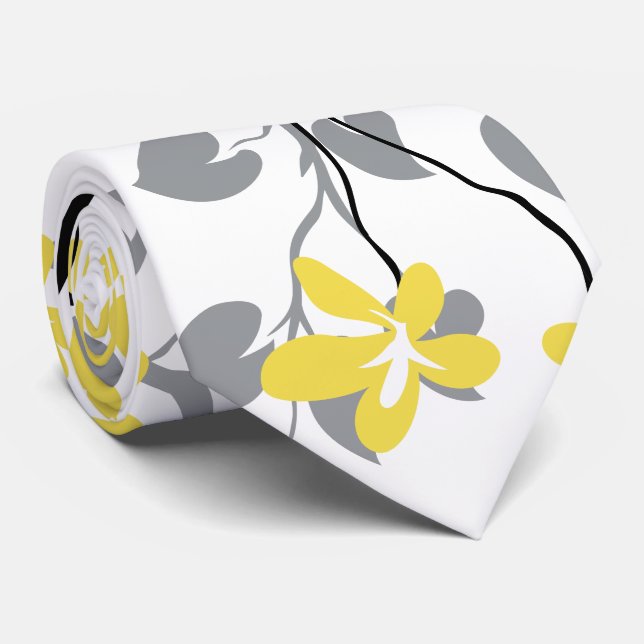 Ultimate grey branch, illuminating yellow flowers tie (Rolled)