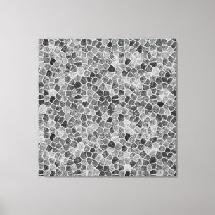 Ultimate Grey Cobbled Patchwork Terrazo Pattern Canvas Print