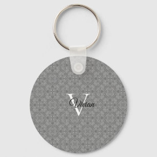 Ultimate Grey Monogram Keychain