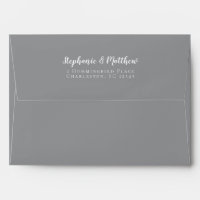 Ultimate Grey Wedding Bride & Groom Return Address