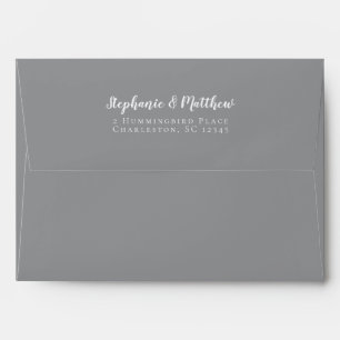 Ultimate Grey Wedding Bride & Groom Return Address Envelope