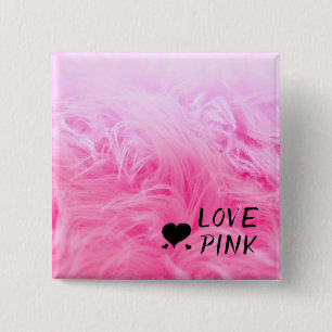 Ultimate Hot Pink Fuzzy Faux Fur 2 Inch Square Button