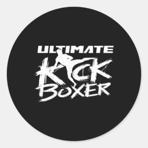 Ultimate Kickboxer Kickboxing Kickbox Kick Boxing  Classic Round Sticker