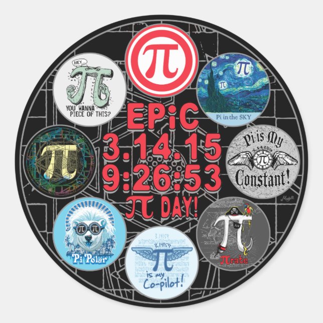 Ultimate Memorial for Epic Pi Day Classic Round Sticker (Front)