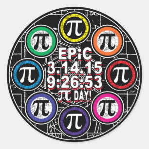 Ultimate Memorial for Epic Pi Day Symbol Classic Round Sticker