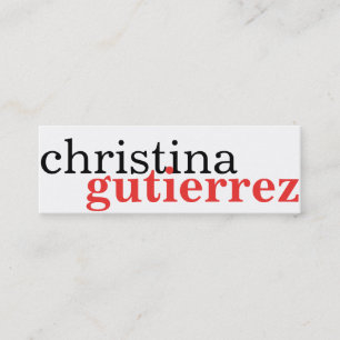 Ultimate network exchange poppy red typography mini business card