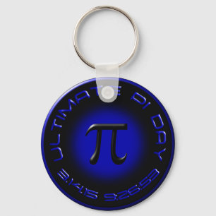 Ultimate Pi Day 2015 3.14.15 9:26:53 (blue) Keychain