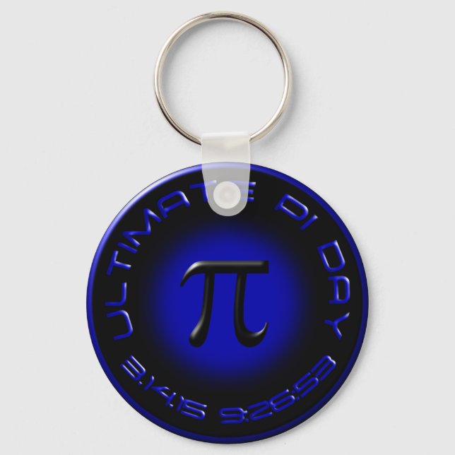 Ultimate Pi Day 2015 3.14.15 9:26:53 (blue) Keychain (Front)