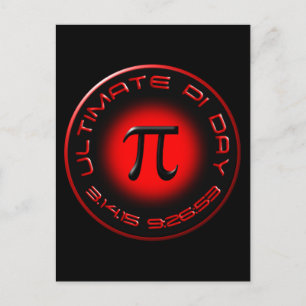Ultimate Pi Day 2015 3.14.15 9:26:53 (red) Postcard
