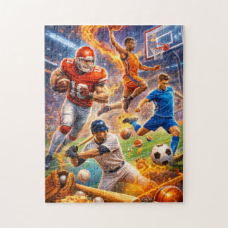 Ultimate Sports Showdown High Energy Action Scene Jigsaw Puzzle