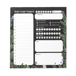 Ultimate Wellness Planner – Dark Floral Notepad