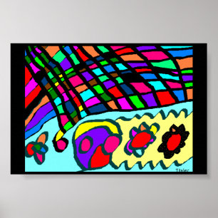 Ultra abstract art on black poster