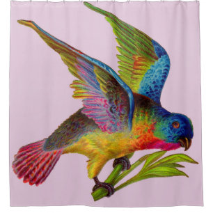 ultra colourful Victorian bird print