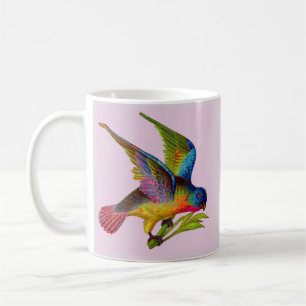 ultra colourful Victorian bird print Coffee Mug