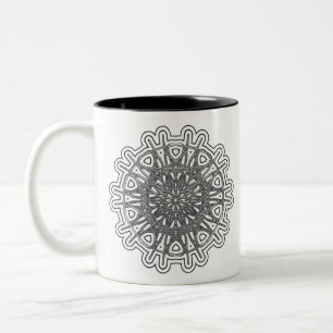 Ultra Cool Mandala Design #1 Two-Tone Coffee Mug