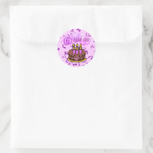 Ultra Cute 6 Year Old Birthday Cake Stickers